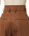 Geometric Silk Cotton Jacquard Flared Trousers - brown