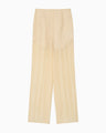 Bamboo Motif Willow Jacquard Sheer Trousers - beige
