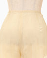 Bamboo Motif Willow Jacquard Sheer Trousers - beige