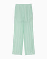 Bamboo Motif Willow Jacquard Sheer Trousers - mint green