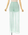 Bamboo Motif Willow Jacquard Sheer Trousers - mint green
