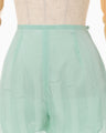 Bamboo Motif Willow Jacquard Sheer Trousers - mint green