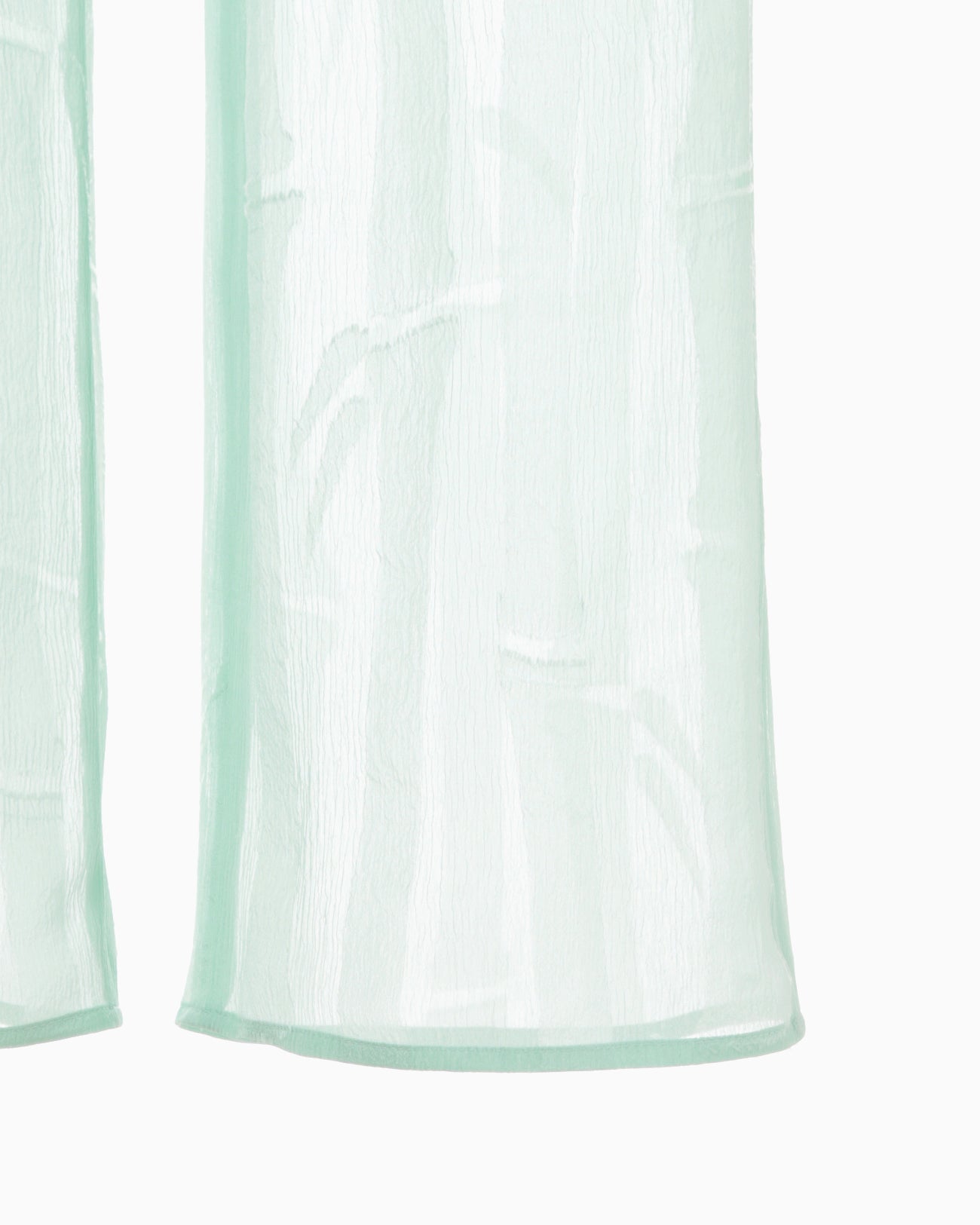 Bamboo Motif Willow Jacquard Sheer Trousers - mint green