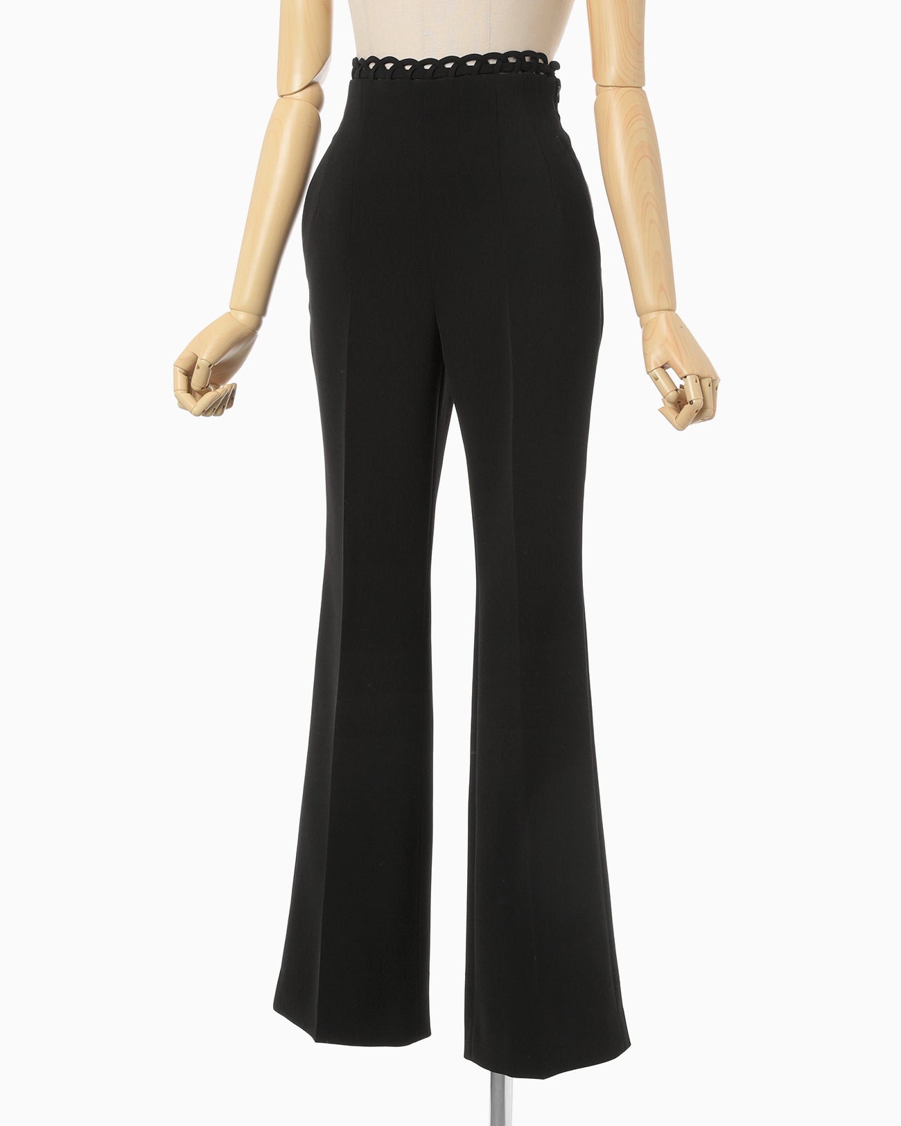 Stretched Triacetate Basket Pattern Trousers - black