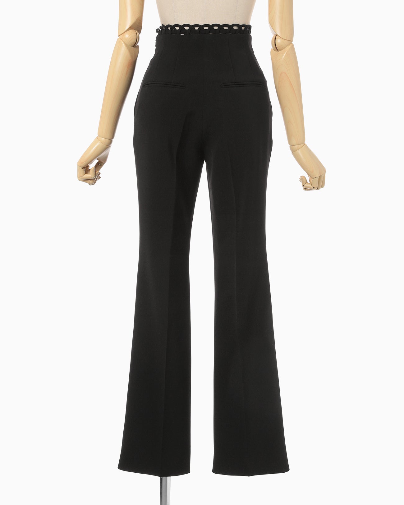 Stretched Triacetate Basket Pattern Trousers - black