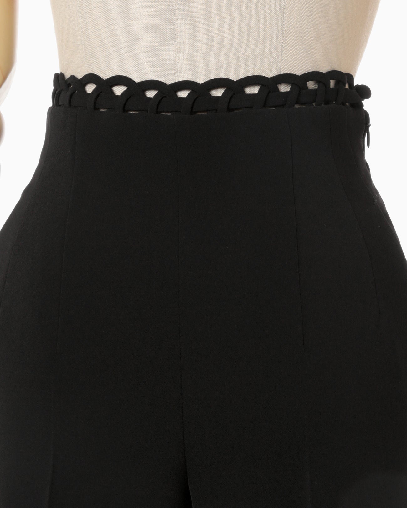 Stretched Triacetate Basket Pattern Trousers - black