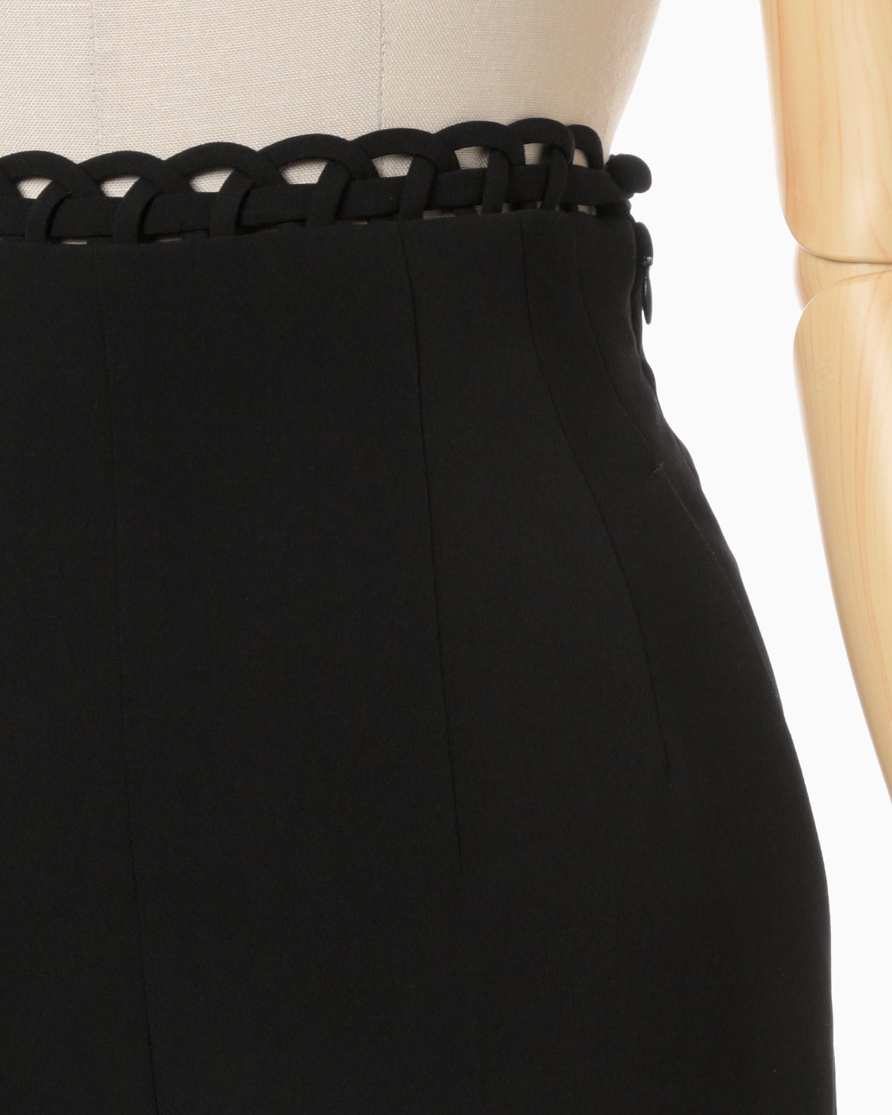 Stretched Triacetate Basket Pattern Trousers - black