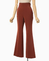 Stretched Triacetate Basket Pattern Trousers - brown