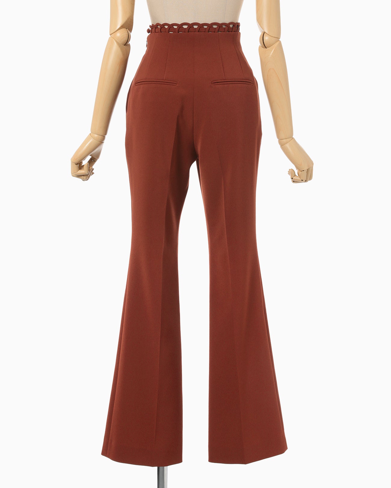 Stretched Triacetate Basket Pattern Trousers - brown