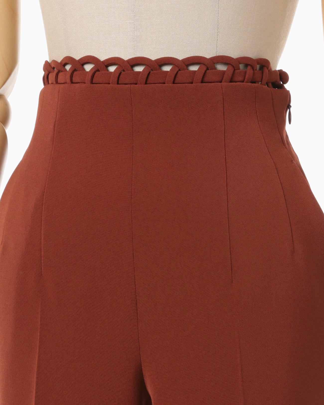 Stretched Triacetate Basket Pattern Trousers - brown