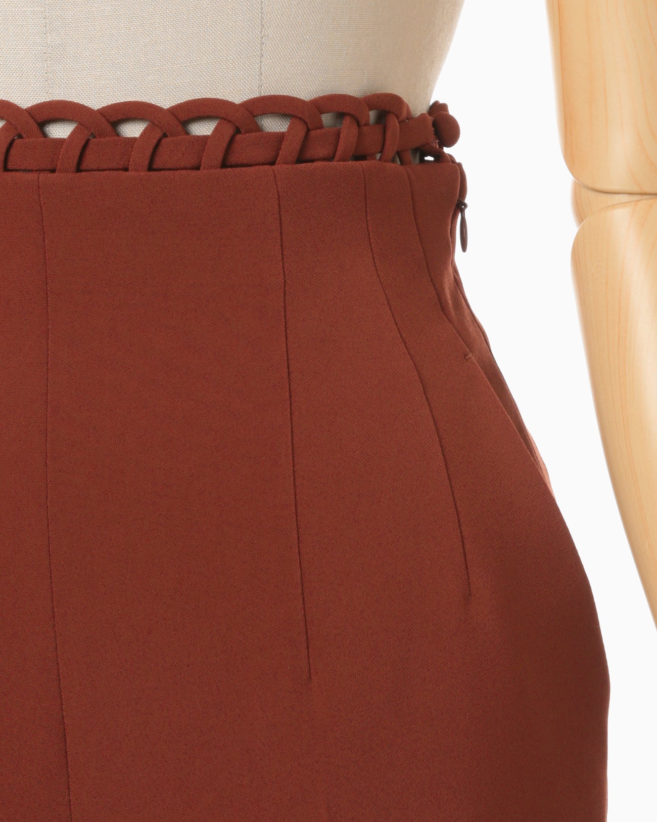 Stretched Triacetate Basket Pattern Trousers - brown
