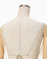 Bamboo Embroidery Silk Organdy Top - beige