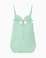 Bamboo Embroidery Silk Organdy Top - mint green