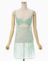 Bamboo Embroidery Silk Organdy Top - mint green