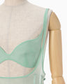 Bamboo Embroidery Silk Organdy Top - mint green