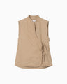 Naturally Coloured Cotton Dobby Vest - beige