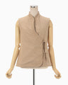 Naturally Coloured Cotton Dobby Vest - beige