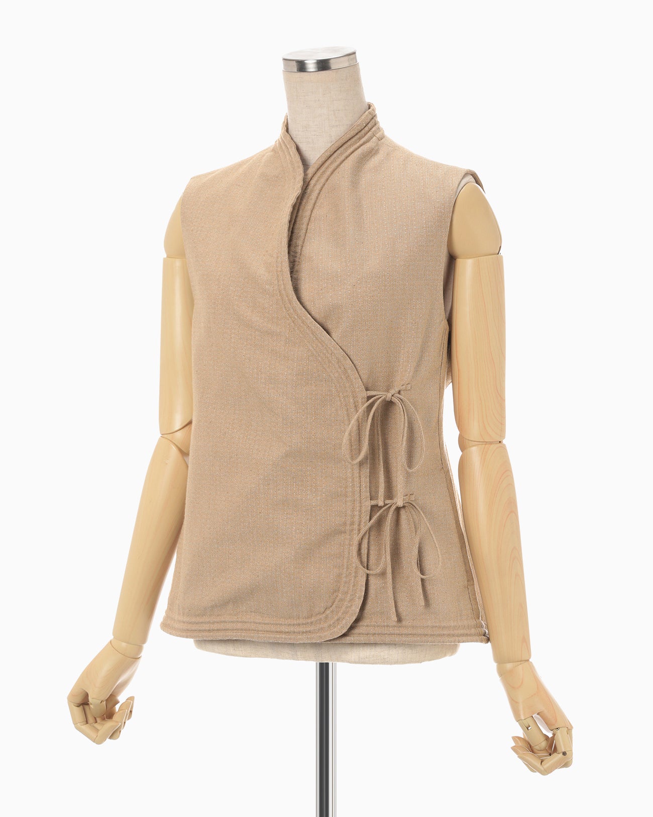 Naturally Coloured Cotton Dobby Vest - beige