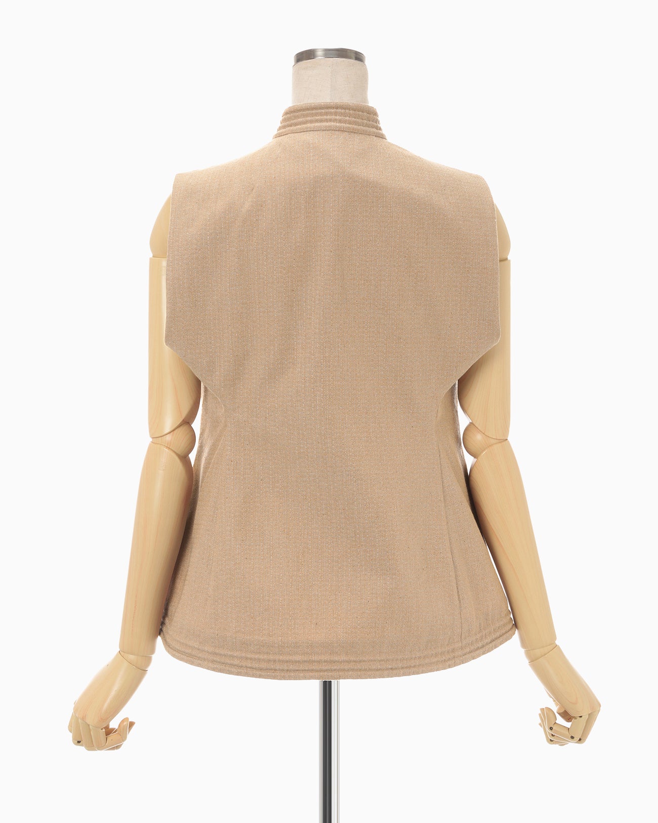 Naturally Coloured Cotton Dobby Vest - beige