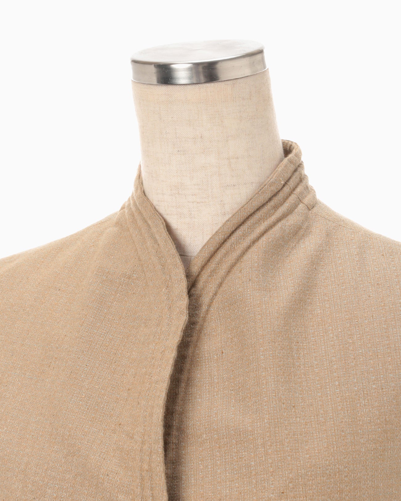 Naturally Coloured Cotton Dobby Vest - beige