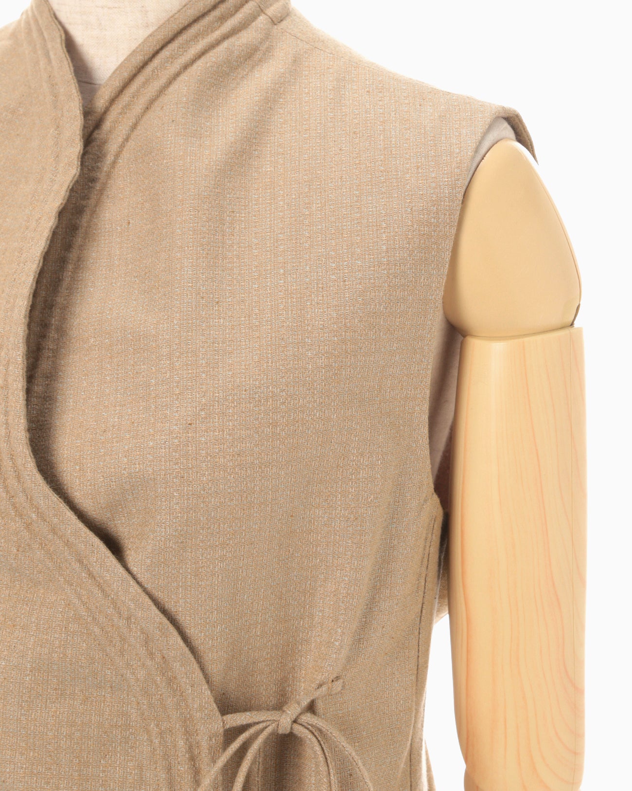 Naturally Coloured Cotton Dobby Vest - beige