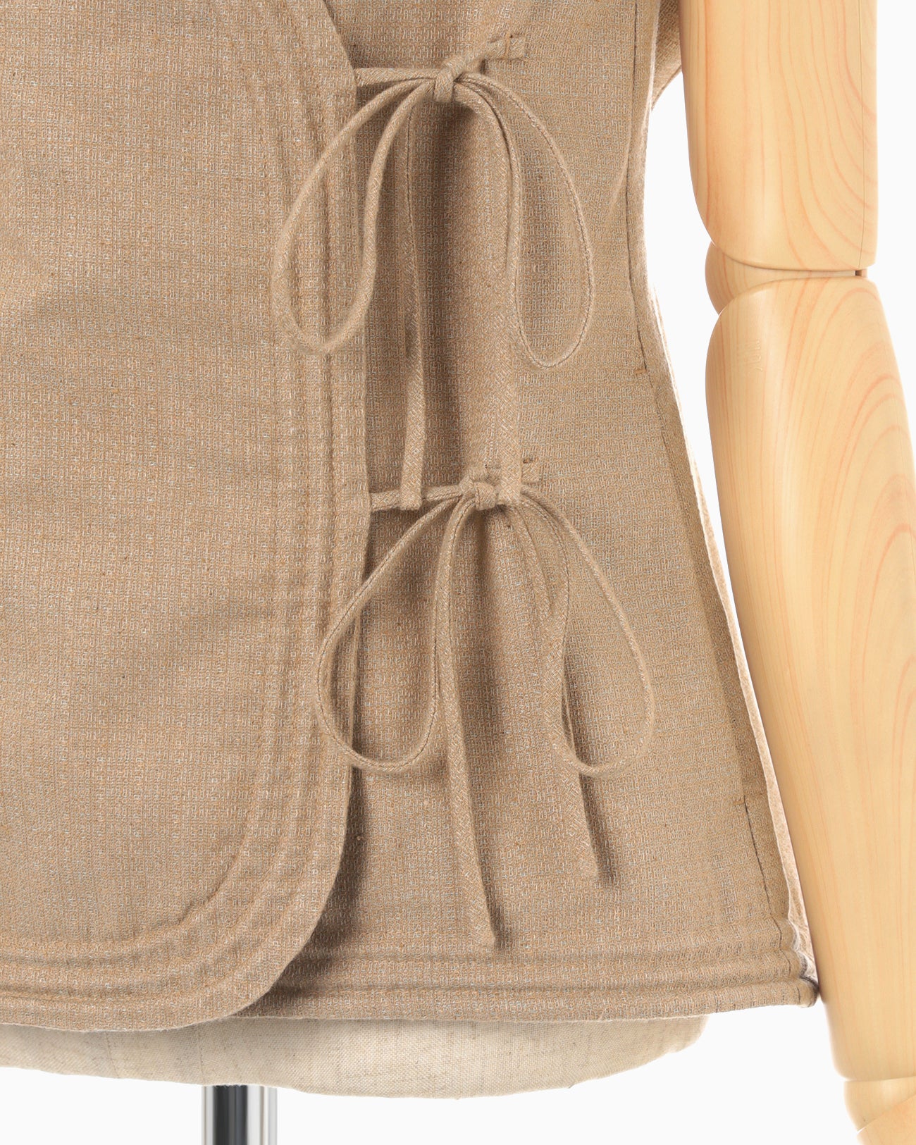 Naturally Coloured Cotton Dobby Vest - beige