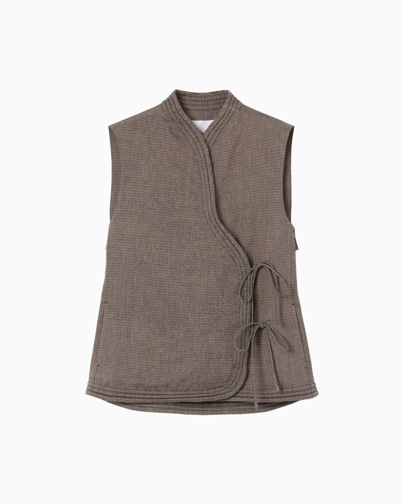 Naturally Coloured Cotton Dobby Vest - navy