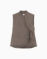 Naturally Coloured Cotton Dobby Vest - navy