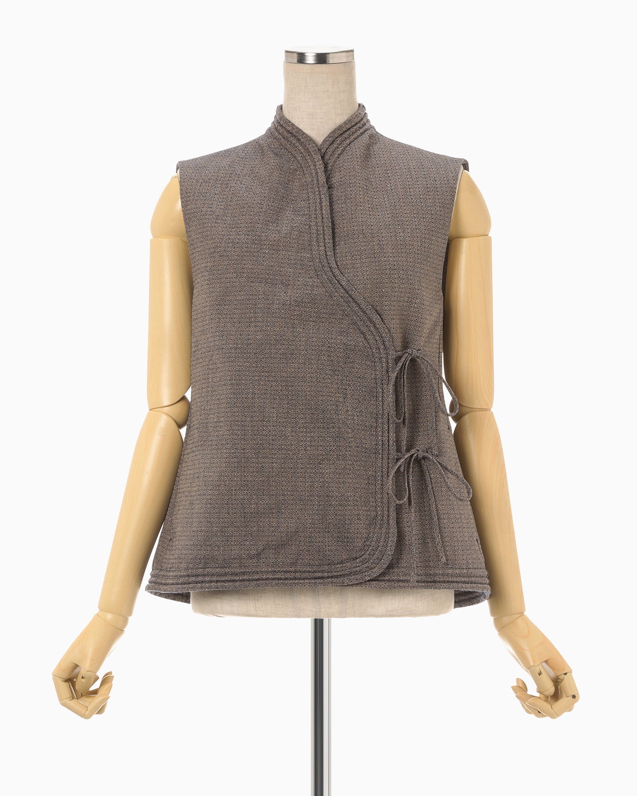 Naturally Coloured Cotton Dobby Vest - navy