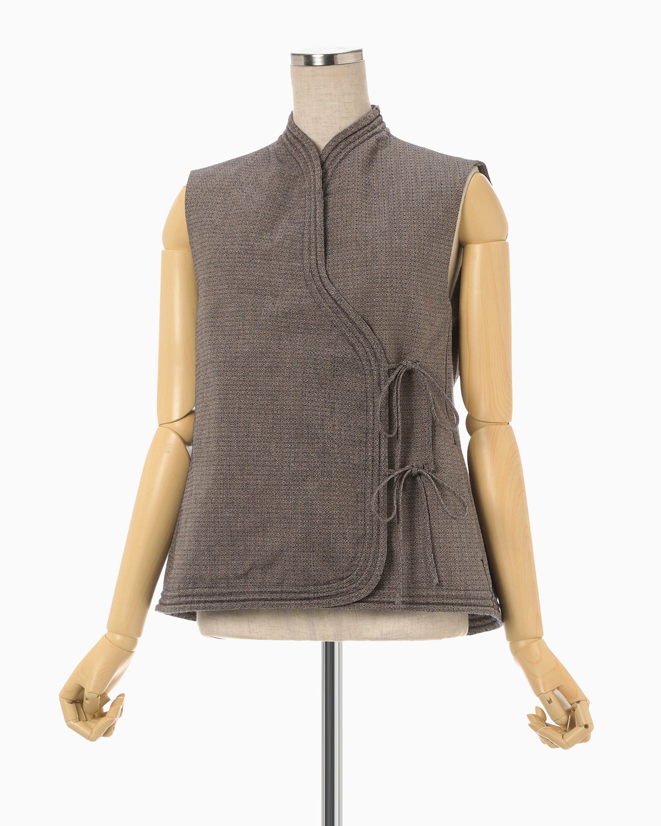 Naturally Coloured Cotton Dobby Vest - navy