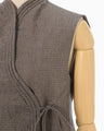 Naturally Coloured Cotton Dobby Vest - navy