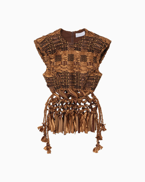 "Sakiori" Top - brown