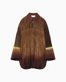 "Arimatsu Shibori" Ombre Dyed Silk Shirt - brown