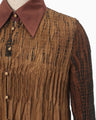 "Arimatsu Shibori" Ombre Dyed Silk Shirt - brown