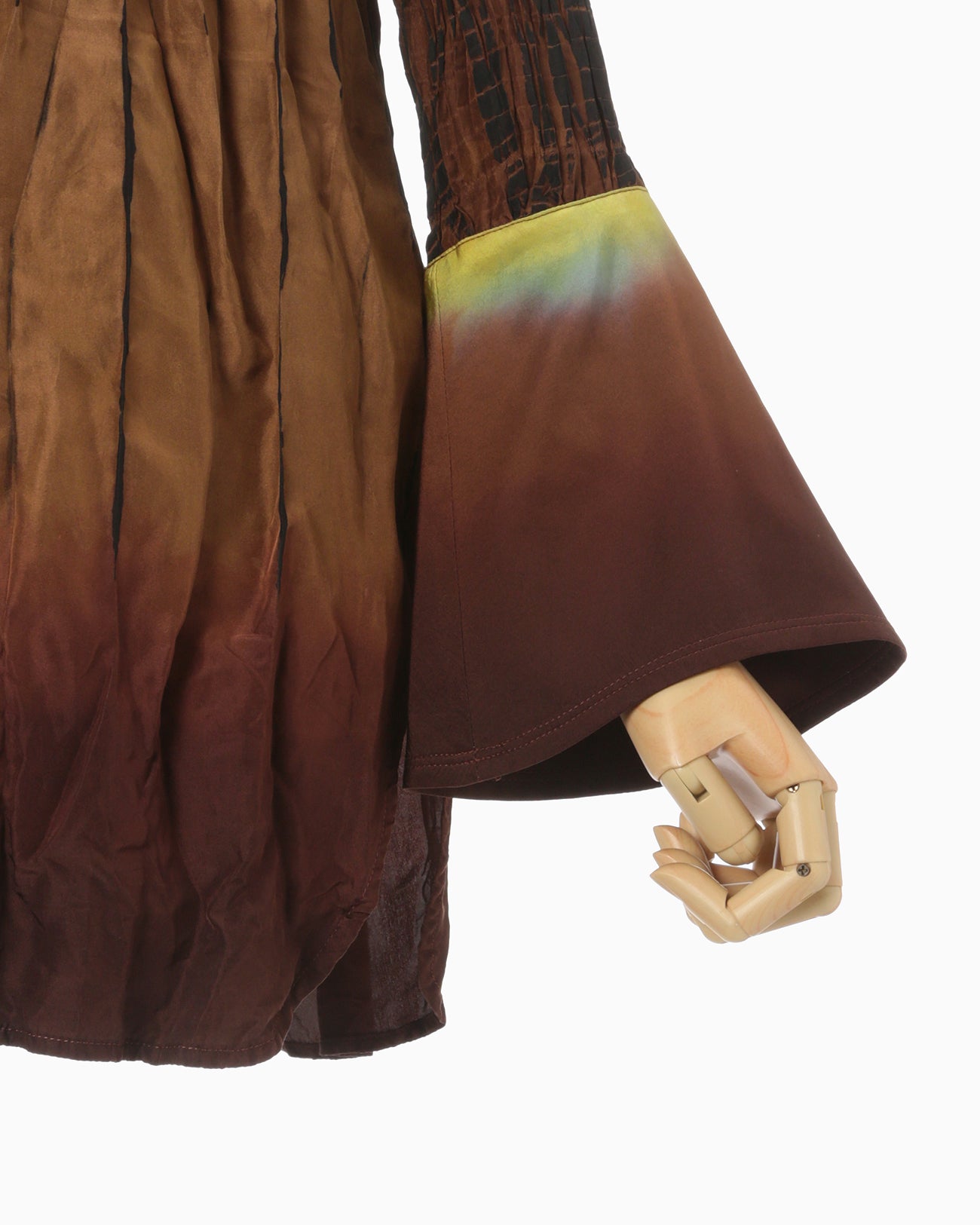 "Arimatsu Shibori" Ombre Dyed Silk Shirt - brown