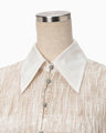 "Arimatsu Shibori" Ombre Dyed Silk Shirt - white