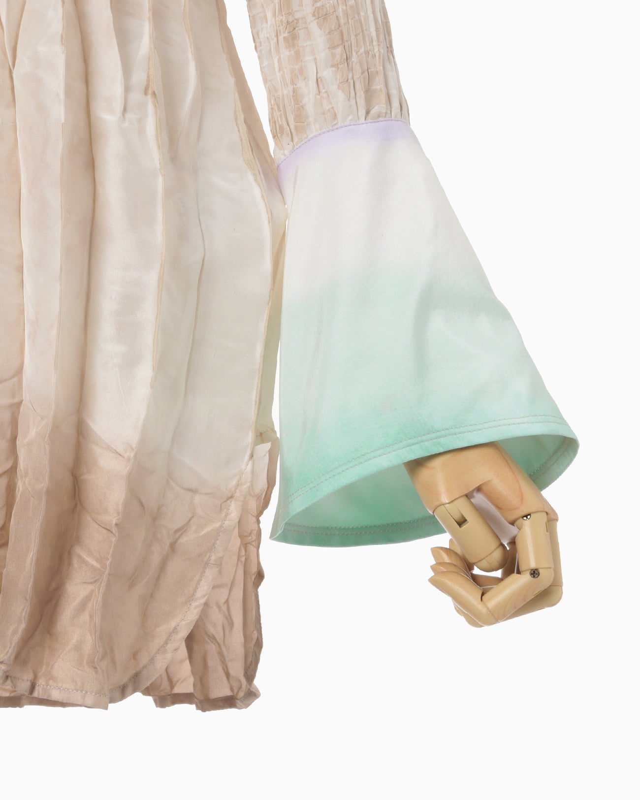 "Arimatsu Shibori" Ombre Dyed Silk Shirt - white