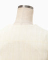 Stripe Shirring Jacquard Puff Sleeve Top - ecru