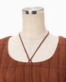 Stripe Shirring Jacquard Sleeveless Top - brown