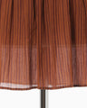 Stripe Shirring Jacquard Sleeveless Top - brown