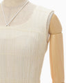 Stripe Shirring Jacquard Sleeveless Top - ecru
