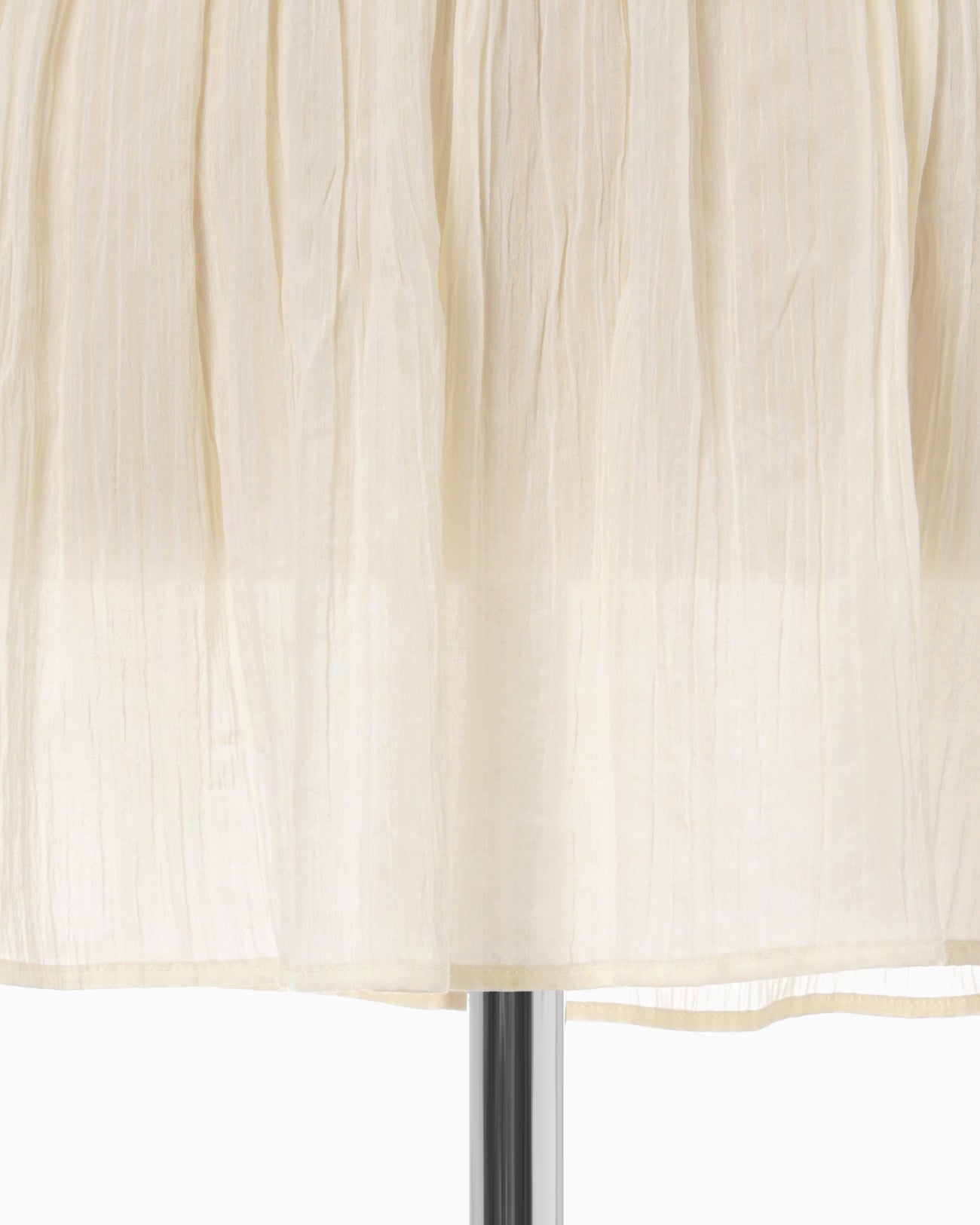 Stripe Shirring Jacquard Sleeveless Top - ecru