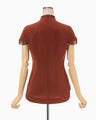 Stretched Triacetate Basket Pattern Top - brown