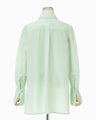 Cotton Silk Broad Basket Motif Shirt - mint green