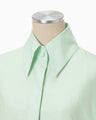 Cotton Silk Broad Basket Motif Shirt - mint green