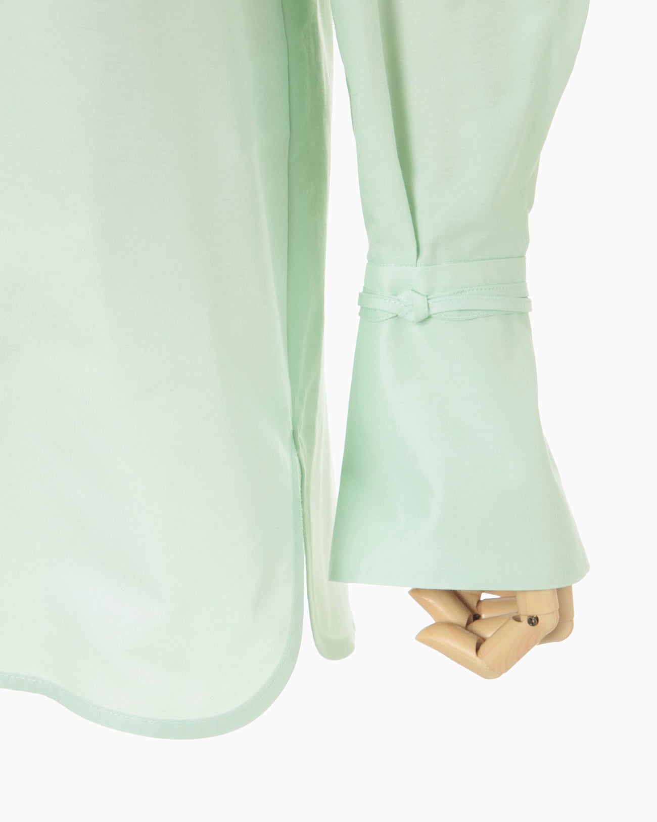 Cotton Silk Broad Basket Motif Shirt - mint green