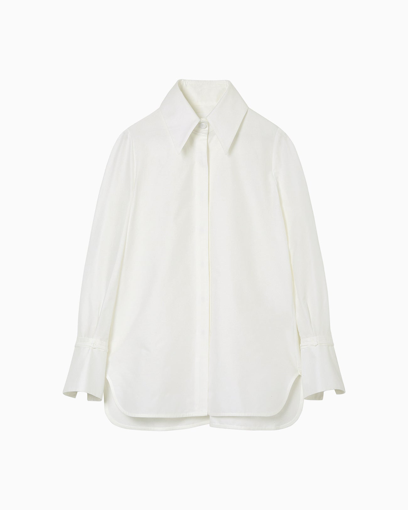 Cotton Silk Broad Basket Motif Shirt - white