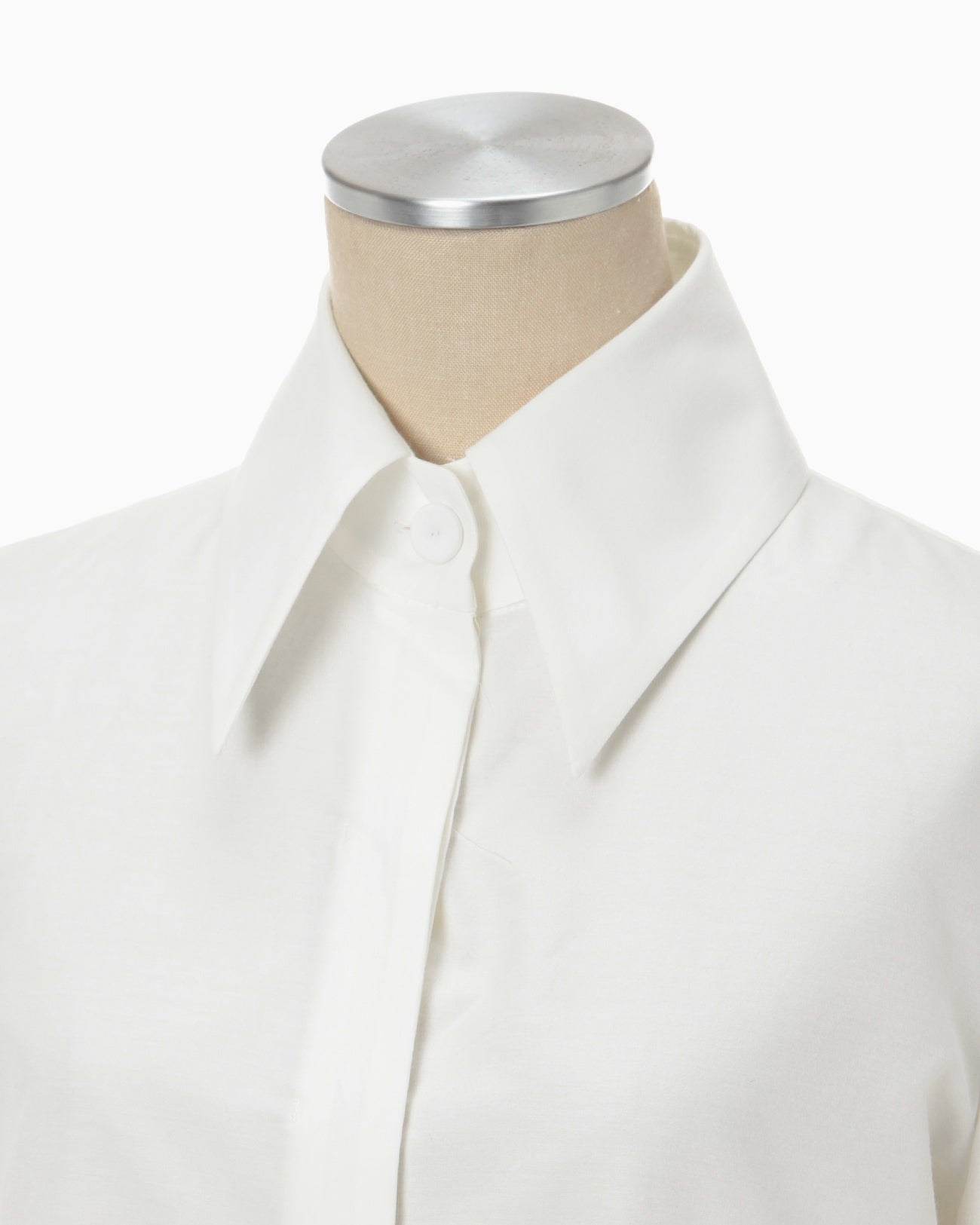Cotton Silk Broad Basket Motif Shirt - white