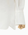 Cotton Silk Broad Basket Motif Shirt - white