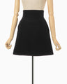 Silk Wool Double Cloth Mini Skirt - black
